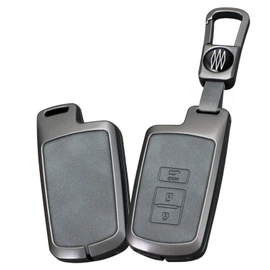 ontto Zinc Alloy Car Key Case Cover fit for Toyota Auris Avalon RAV4 Verso 2012-2018 Camry Yaris 2011-2018 Smart Key Holder case Shell Keychain Keyring car Styling Accessories 3 Buttons Trunk D2