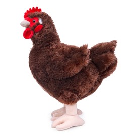 lilizzhoumax Chicken Plush Toy 10 Inch Simulated Animal Kawaii Cute Realistic Cuddly Toy for Animals Birthday Gift for Children Home Decoration Collect Furry Stuffed Toy - Brown