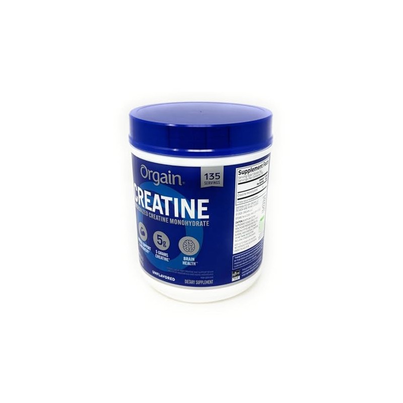 Orgain 5g Micronized Creatine Monohydrate, Unflavored, 1.48lbs