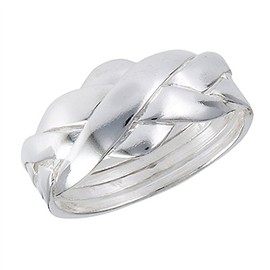 Puzzle Criss Cross Knot Ring New 925 Sterling Silver High Polish Band Size 8