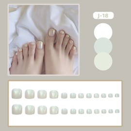 Nail Tip, Foot Nail Seal, False Nails, 24 Pieces, Cute Tips, Gel Nails, Nail Seal, Butterfly, Flowers, Cat Eye, Design False Nails, Reusable Repeatedly, Popular in Korea, Nail Supplies, Easy to Apply