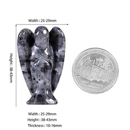 KYEYGWO KYEYGWO Labradorit Geschnitzte Edelstein Engel Figuren, Heilung Kristall Schutzengel Stein Talisman Taschenengel Statuen Friedensengel Skulptur Fengshui Ornament fr Dekoration Glcksbringer, 3.8 cm