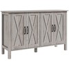 HOMCOM Buffet Cabinet, 47" Sideboard with 4 Barn Doors and