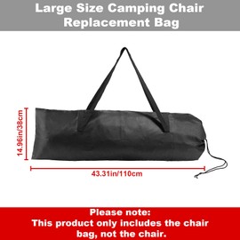 2pcs Camping Chair Replacement Bag, 43.31x14.96in Portable Large Storage Bag with Double-Handle Straps and Drawstring for Hammock Yoga Mat Fishing Poles Tent Travel Accessories(No Chair Included)