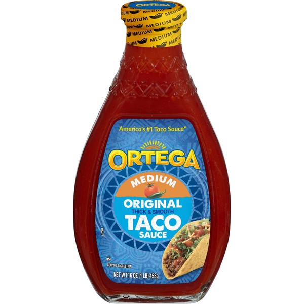 Ortega Taco Sauce, Medium, 16 oz