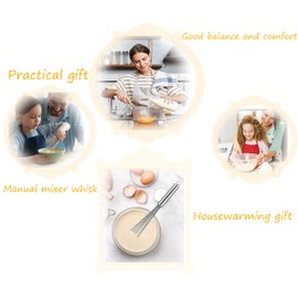 1 Pieces Wand Whisk, Mini Ball Whisk,Newness Durable Environmentally Friendly 304 Stainless Steel Ball Whisk Beater Egg Beater Manual Mixer Whisk Cooking Blender for Sauces,Eggs,Cream (12 In / 30.4cm)