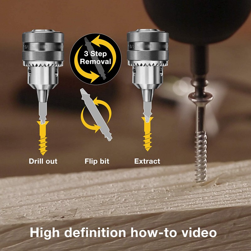 Damaged Screw Extractor - Remover for Stripped Head Screws, Nuts