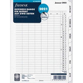 Filofax 2021 A5 Calendar Monthly Planner 1 Month 2 Pages Monthly Pages with Register German Calendar 21-68544, White, Personal