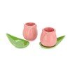 balvi Tulip Coffee Cup Set Pink Green 2 Tulip Shaped