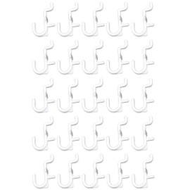 JSP Manufacturing Peg Board Non-Locking Plastic J Hook Style Hooks | Garage Tool Storage Craft Hooks Pegboard Asscessories (50, White)