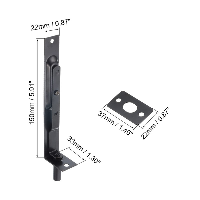 uxcell Flush Bolt, 6 Inch Stainless Steel Door Concealed Slide