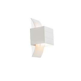 Qazqa - Modern Wall Lamp White - Amy I Living Room I Bedroom I Up I Down - Aluminium Cube I Oblong - LED Suitable G9