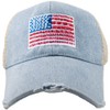 KATYDID American Flag Trucker Hat (Denim)