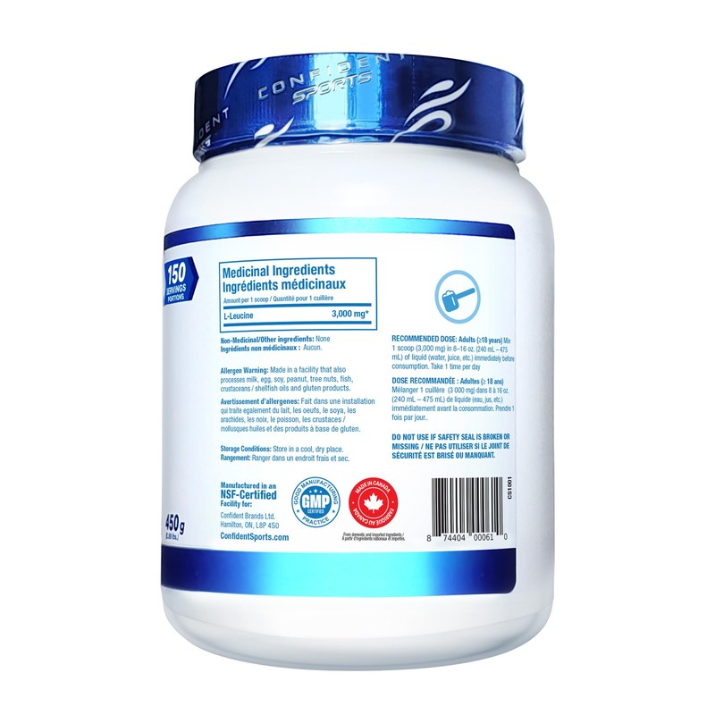CONFIDENT SPORTS – 100% Ultra-Pure Premium - L-LEUCINE – 450