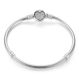 Pandach Women's Bracelet, 925 Sterling Silver Snake Link Bracelets for Valentine's Day, Mother's Day, Birthday, Christmas, Gift for Women, Girlfriend, Mum, CMB061, Sterling Silver
