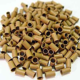 500 PCS 3.5 mm Light Brown Color Copper Tubes Beads Locks Micro Rings for I Tipped Human Hair Extensions