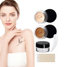 Tattoo Cover Up - 2 Colors Waterproof Makeup Cream, Invisible Skin Concealer Set for Tattoo, Scars, Vitiligo and Dark Spots