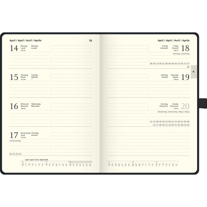BRUNNEN Buchkalender Kompagnon Mod. 791 66 2026 | A5, Kunststoff,