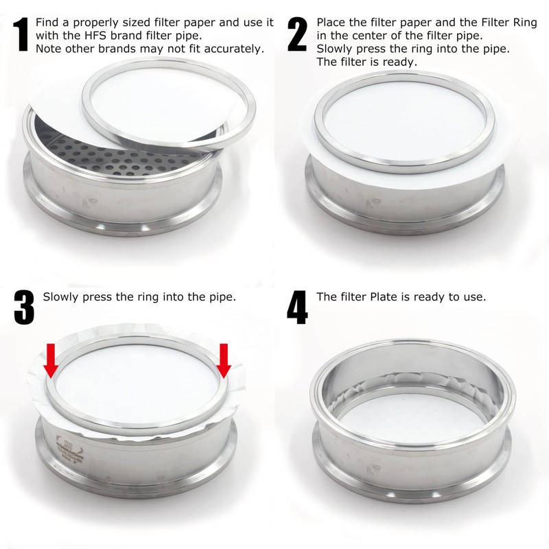 HFS(R) 3" Tri Clamp Filter Plate with 6mm Pore Hole,