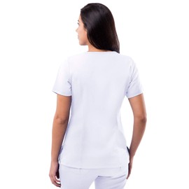 Adar Uniforms Pro Scrubs for Women - Elevated V-Neck Scrub Top - P4212 - White - M