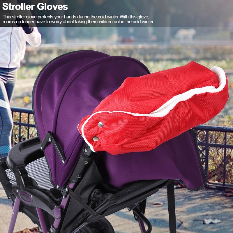 Red Thickened Soft Comfortable Warm Baby Stroller Gloves Winter Stroller