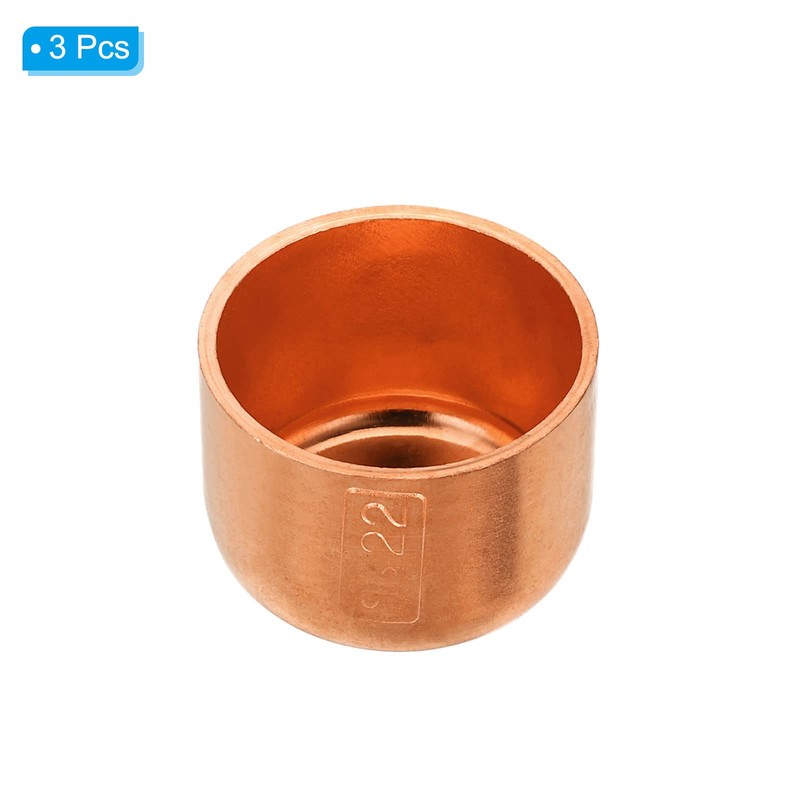 PATIKIL 7/8 Inch ID Copper Pipe End Cap, 3 Pack