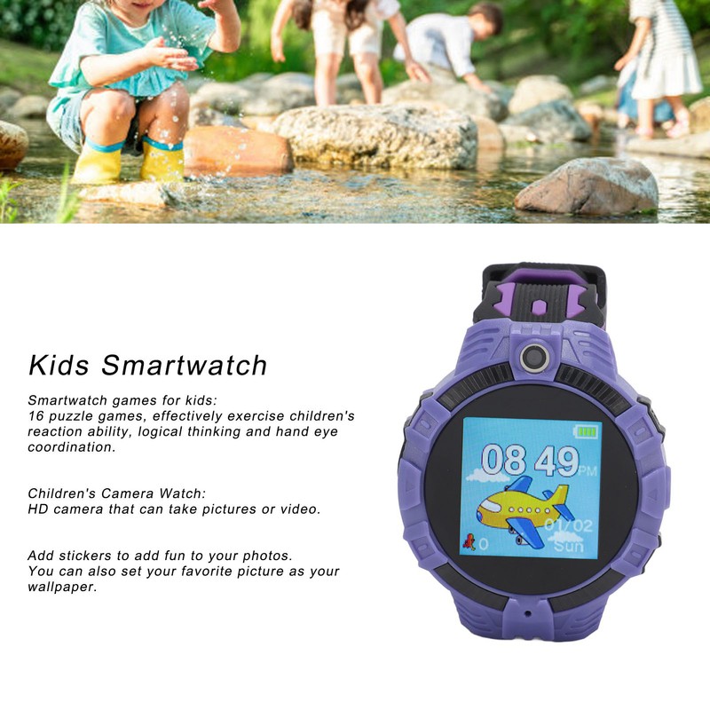 Kids Smartwatch 1.3in IP67 Waterproof Multifunctional HD Camera Kids Watch