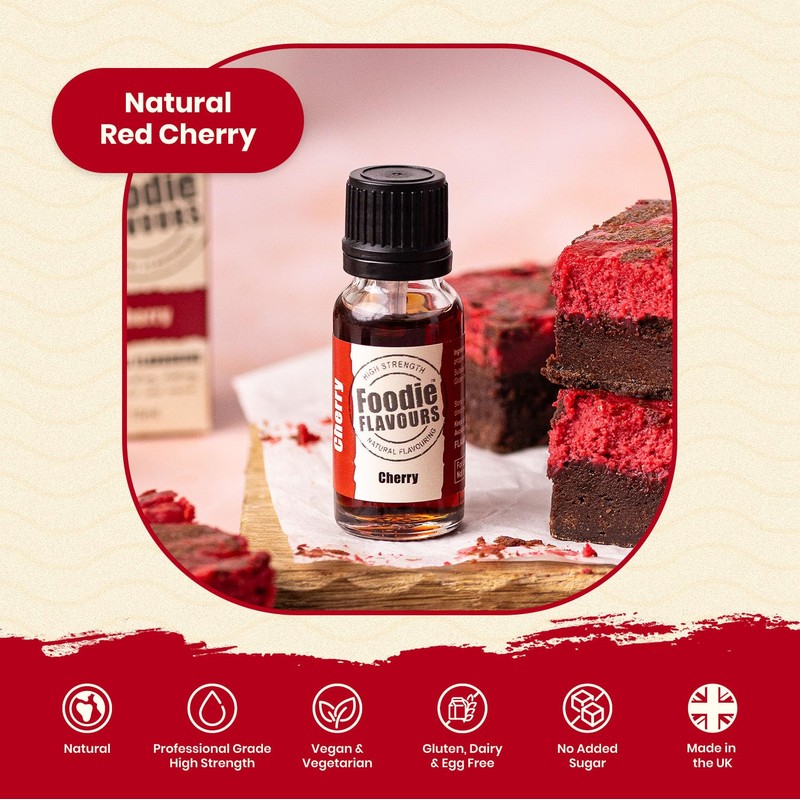 Foodie Flavours Natural Cherry Flavouring, High Strength - 15ml