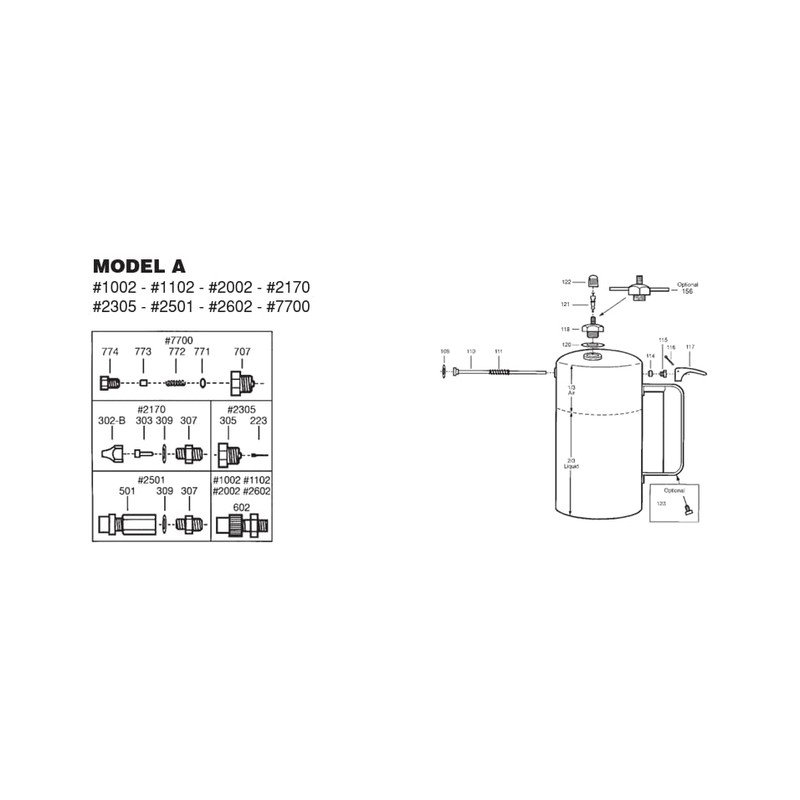 Sure Shot K10 Complete Repair Kit for Model 'A' Sprayers