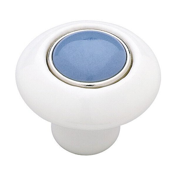 Liberty Hardware (25-Pack) 1-1/2" Ceramic Knob White with Light Blue