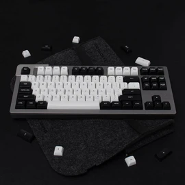 Black and White Key Cap Set 150 Keys MSA Profile Double Shot Custom Key Caps for Cherry MXGateronKailh Box Switch