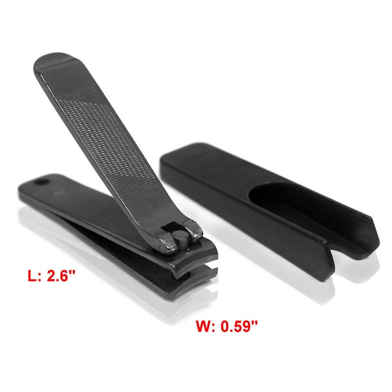 SureBuyShop KIYA Black Carbon Steel Nail Clipper with Nail Catcher