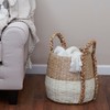 Household Essentials Cattail and Paper Terra Basket, Natural and Cream