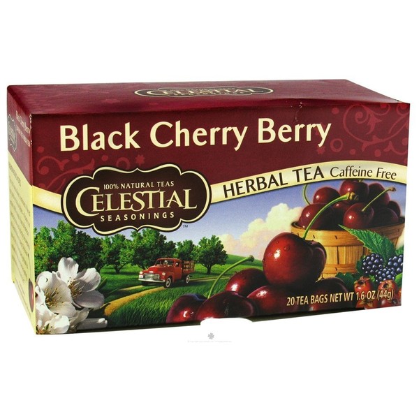 Pack of 12 x Celestial Seasonings Herbal Tea - Black Cherry Berry - Caffeine