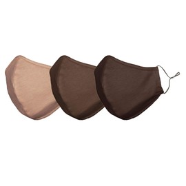 DALIX Skin Tone Face Mask 3 Layer Filter Pocket Nose Piece Dark Tone - L-XL (3-Pack)