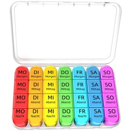 Doruimi Small Pill Box, 7 Days, Morning, Noon, Evening, 4 Large Compartments with Simple Opening Design for Children, the Elderly and Arthritic Hands, White