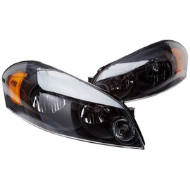 Spec-D Tuning 2LH-IPA06JM-DP Chevy Impala Monte Carlo Black Headlights w/Amber Reflector