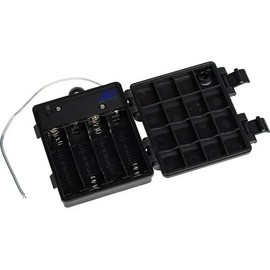 Jex Electronics Waterproof Four/4X/Quad AA Battery Holder Case Box 4.8V/6V with Timer Power Switch & Bare Wire Ends