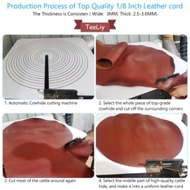 TeeLiy 3MM Flat Genuine Leather Cord - Natural Leather Lacing - Strip Cord Braiding String for Jewelry Making Shoe Lace Braided Bracelets Necklaces Handbags Knife Sheaths Chocolate (5Yards)