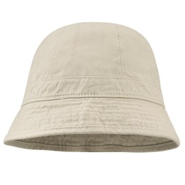 Clakllie Washed Cotton Bucket Hat Casual Outdoor Fishing Safari Boonie Cap Solid Color Hip Hop Dancing Hat Cap for Daily Wear