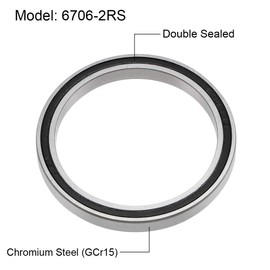 uxcell 6706-2RS Deep Groove Ball Bearings Z2 30mm x 37mm x 4mm Double Sealed Chrome Steel
