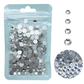 288Pcs SS34 Flatback Rhinestones for Crafts Bulk Clear-Crystals White Craft Gems Jewels Glass Diamonds Stone 7.1mm-Silver Gems for Dance Costumes Clothes Shoes Tumblers Bags DIY Wholesale HINABTRU