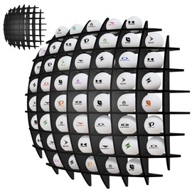Golf Ball Display up to 52Pcs, Golf Ball Holder Wall Mounted, Golf Ball Rack for Golf Lovers (Black)
