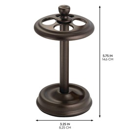 iDesign Metal Toothbrush Holder - Bathroom Cup for Bathroom Organization, The York Collection - 3.25" x 3.25" x 5.75", Bronze