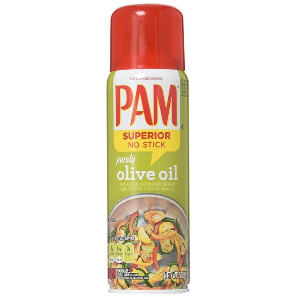 Pam No-Stick Cooking Spray - Purely Olive Oil - Superior No Stick With Extra Virgin Olive Oil - Net Wt. 5 OZ (141 g) Each - Pack of 2
