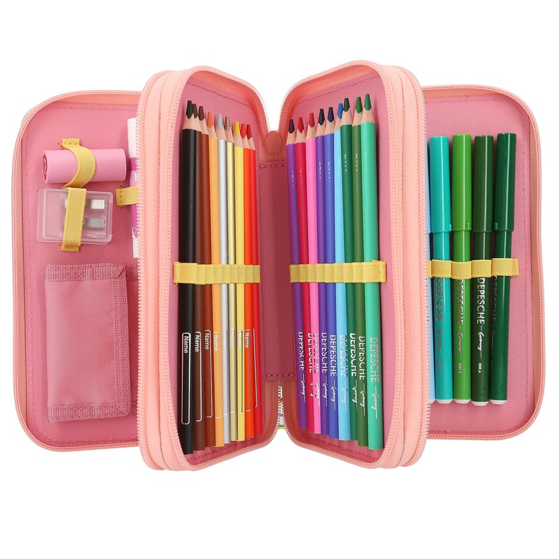 Depesche TOPModel Juicy 13324 Filled 3-Compartment Pencil Case in Cream