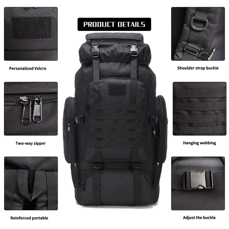 Hiking Backpack for Men 70L/100L Camping Backpack Military Rucksack Molle