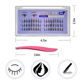 LuckyOpt Bushy Individual Cluster Eyelash, 54Pcs Cluster Lashes with 1Pc Tweezers, Flash Lash Cluster Eyelash Extensions for Women, Lash Extensions to Dating, Bar, Birthday(54 Clusters)