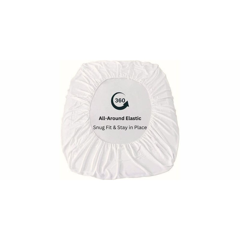 CHCOMFORT 40cm Deep Double Size Fitted Sheets with two Matching