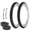 OG Lowrider Pair of Bicycle TIRE 20" X 2.125" P-1195 Small Brick Black/White SIDEWALL (2) Tires W/Heavy Duty Tubes & TIRE LEVERS
